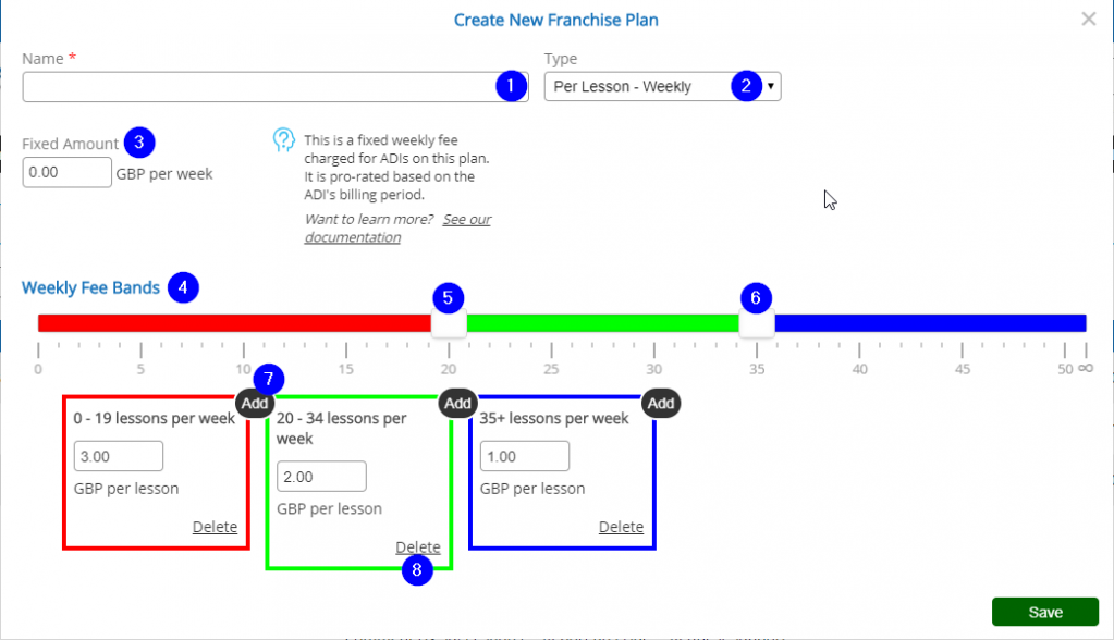 Create New Franchise Plan - Per Lesson - Desktop