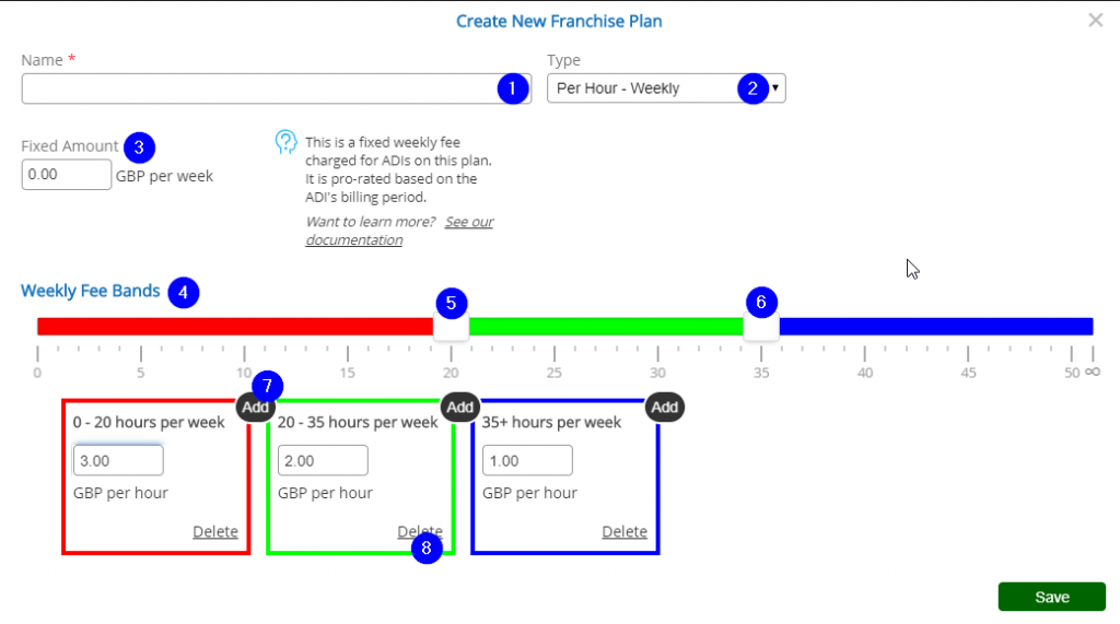 Create New Franchise Plan - Per Hour - Desktop
