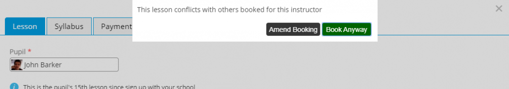 Confirm Booking With Conflicts