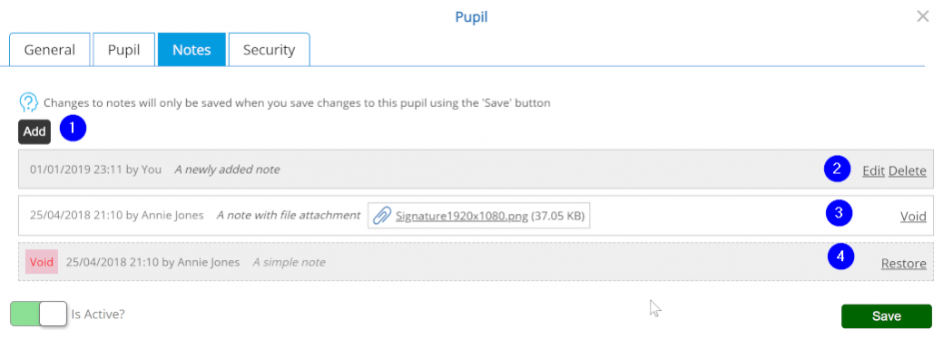 Notes & File Attachments List - Pupil - Desktop