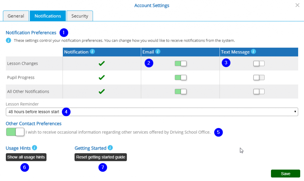 Notification Settings - Desktop