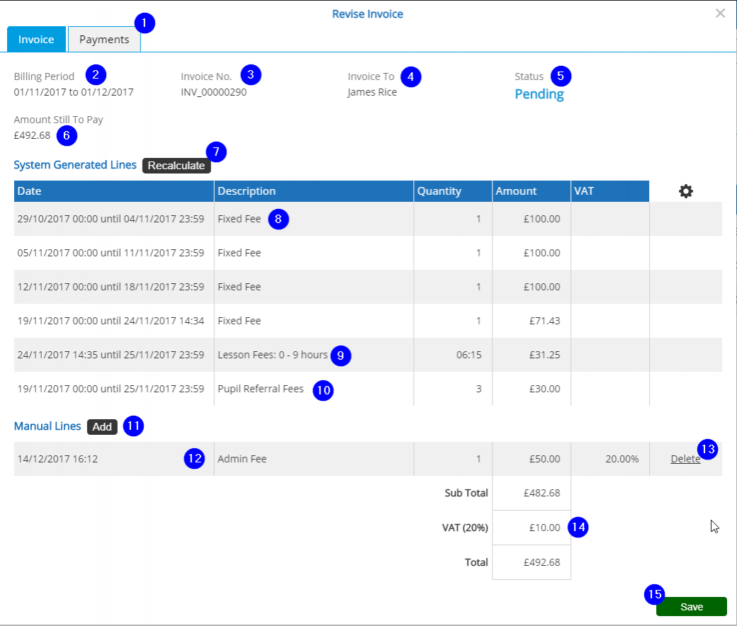 Invoice - Revise Historic Invoice - Desktop