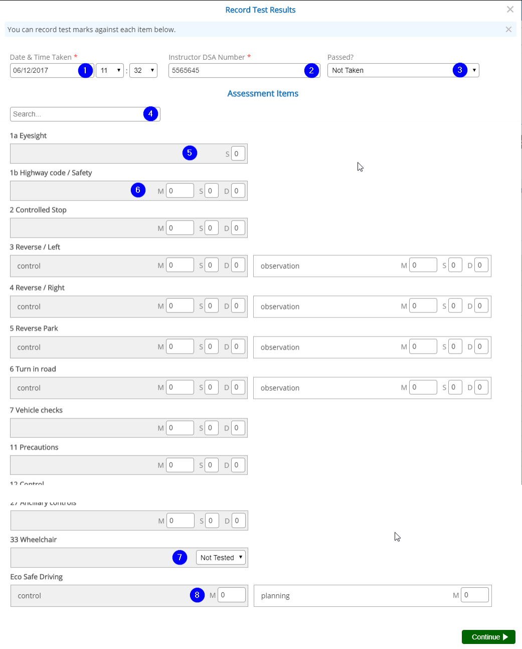 Step 1 - Recording Test Results - Desktop