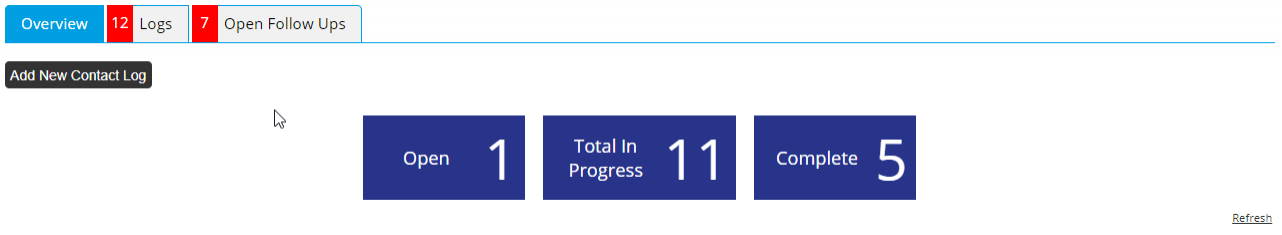 Contact Log Overview - Desktop