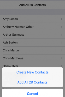 iPhone VCard Import - Step 4