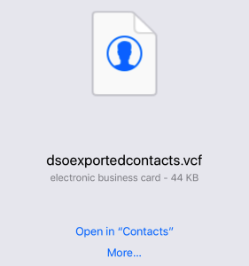 iPhone VCard Import - Step 2