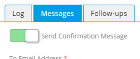 Contact Log - Confirmation Message Toggle - Desktop