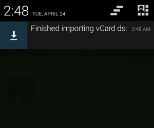 Android VCard Import - Step 5