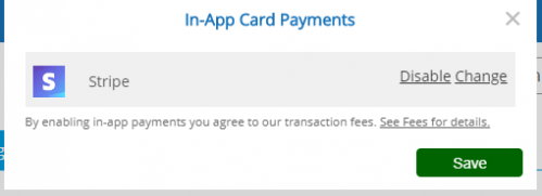 In App Payment Settings - Enabled
