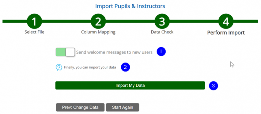 Pupil Import - Step 4 - Perform Import