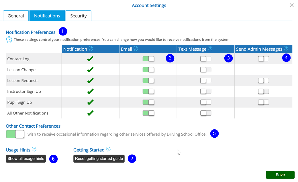 Notification Settings - Desktop