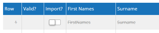 Step 3 - Data Check - Ignored Row
