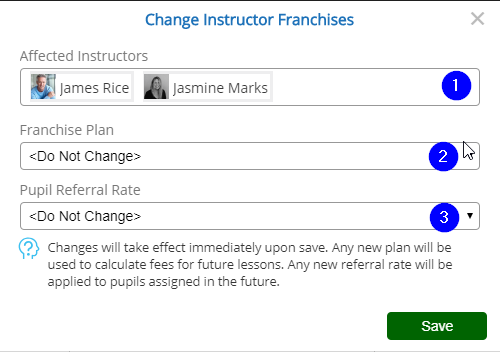 Set Plan & Rate for Instructors - Desktop