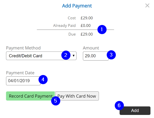 Invoice - Add Payment - Desktop