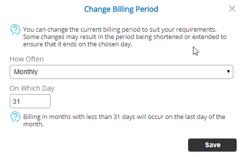 Change Billing Period - Desktop