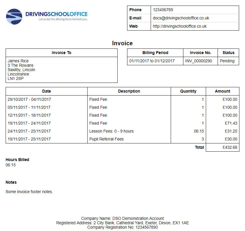 Invoice Printable View