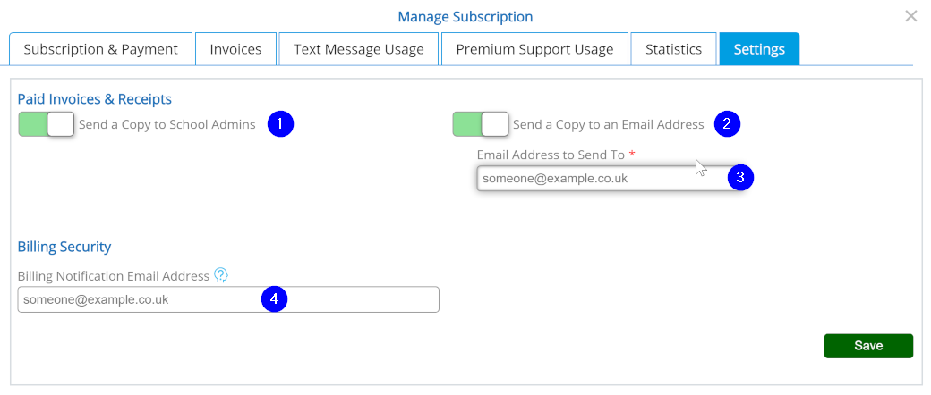 Manage Subscription - Settings - Desktop