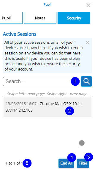 Changing Staff Member - Security Tab - Mobile