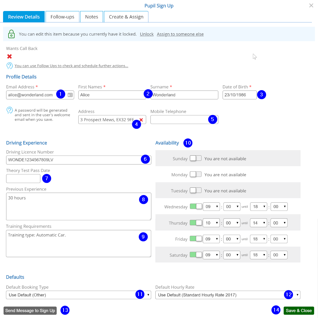 Process Pupil Signup - Step 2 - Desktop