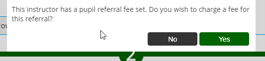 Process Pupil Signup - Confirm Referral Fee Popup