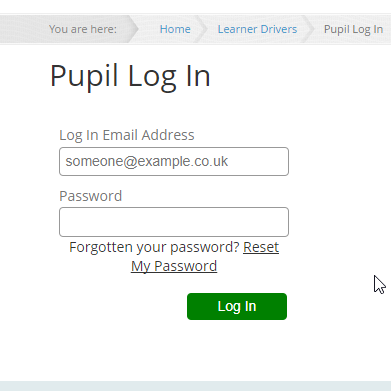 Example Login Box Embedded in a Site