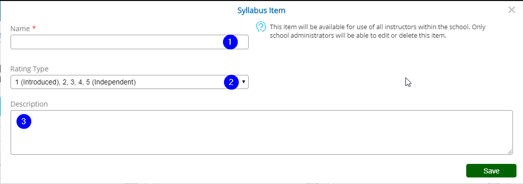 Add Syllabus Item - Desktop