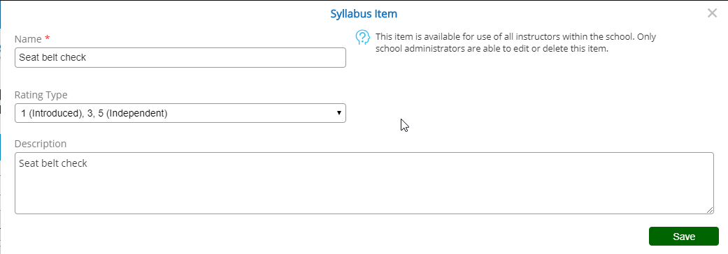Edit Syllabus Item - Desktop