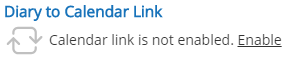 Calendar Link Status - Not Enabled