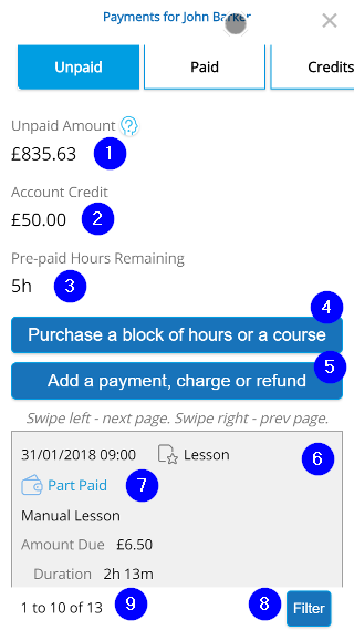 Payment Summary - Unpaid - Mobile