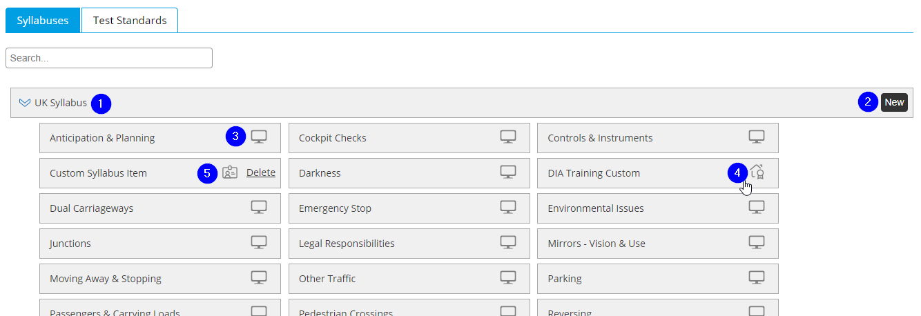 Syllabus List - Desktop