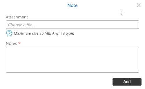 Add New Note - Popup - Desktop
