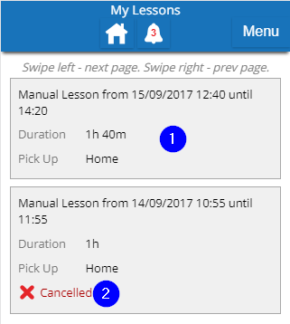 Lesson Summary List - Desktop