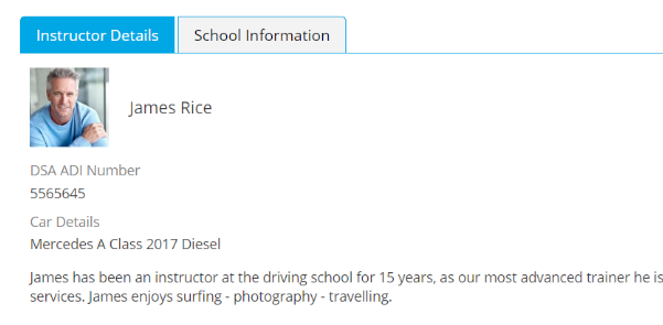Instructor Information - Desktop
