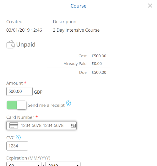 Payment Popup - Course - Desktop