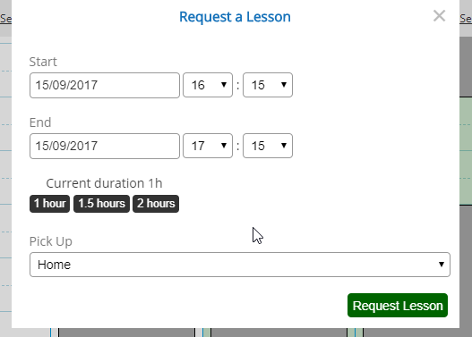 Request a Lesson - Desktop