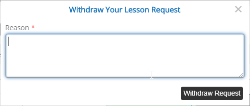 Withdraw Lesson Request - Desktop
