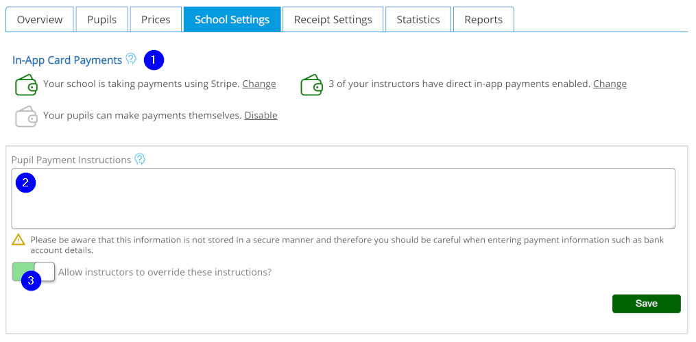 School Settings - Desktop