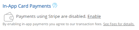 In-App Payments Status - Not Enabled