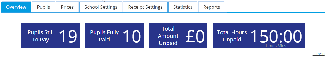 School Payment Summary - Desktop