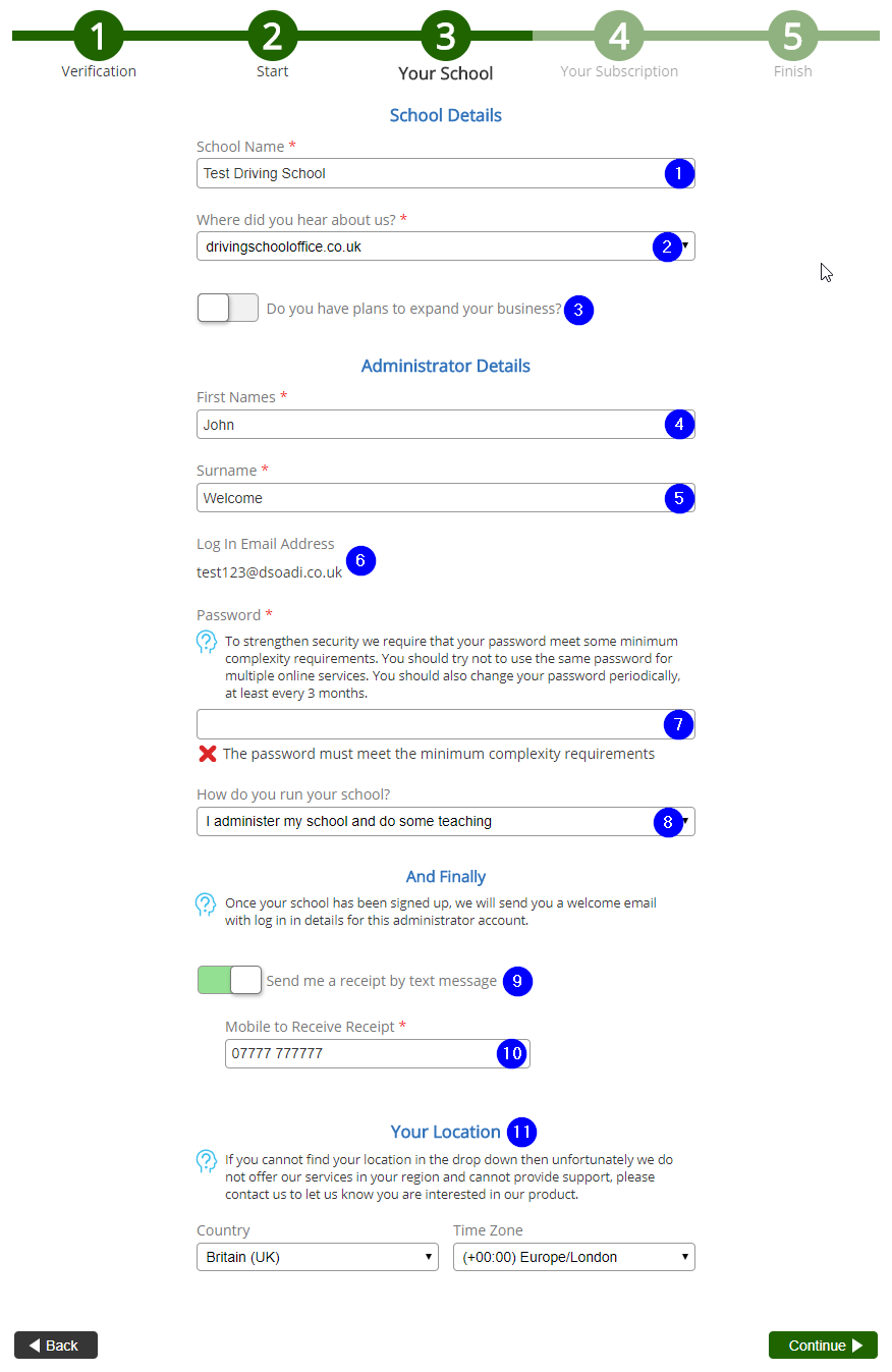 Step 3 - Your School