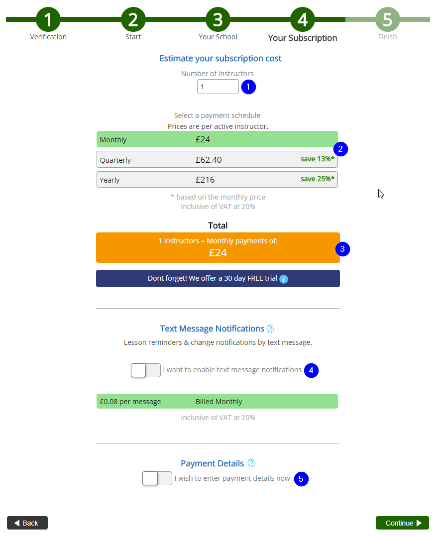 Step 4 - Your Subscription